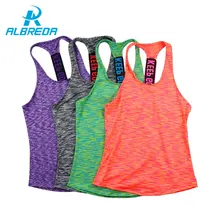 ALBREDA Women Professional yoga vest sleeveless Quick Drying Running Tank Tops Gym sport Yoga shirt font