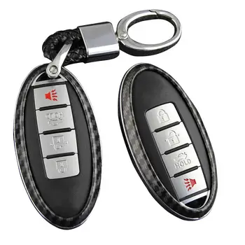 

New 2019 Car Key Fob Case Chain Cover Carbon Fiber For Nissan Infiniti X-Trail Qashqai Rogue Sport Murano Altima Teana Sylphy Q5