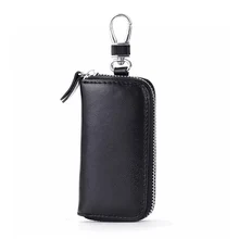 Мужской женский автомобильный держатель для ключей, кошельки из коровьей кожи, ключница, чехол на молнии для карт, органайзер для ключей, сумка для денег, PO66
