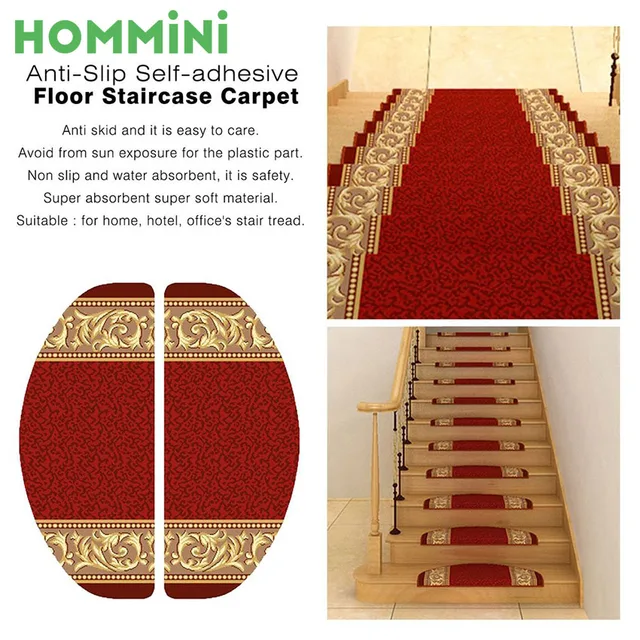 hommini top selling nylon anti slip self adhesive staircase carpet home hotel decoration stair