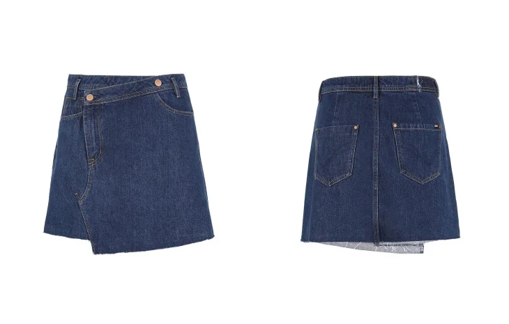 Только женская джинсовая юбка с необработанными краями по бокам | 118337527