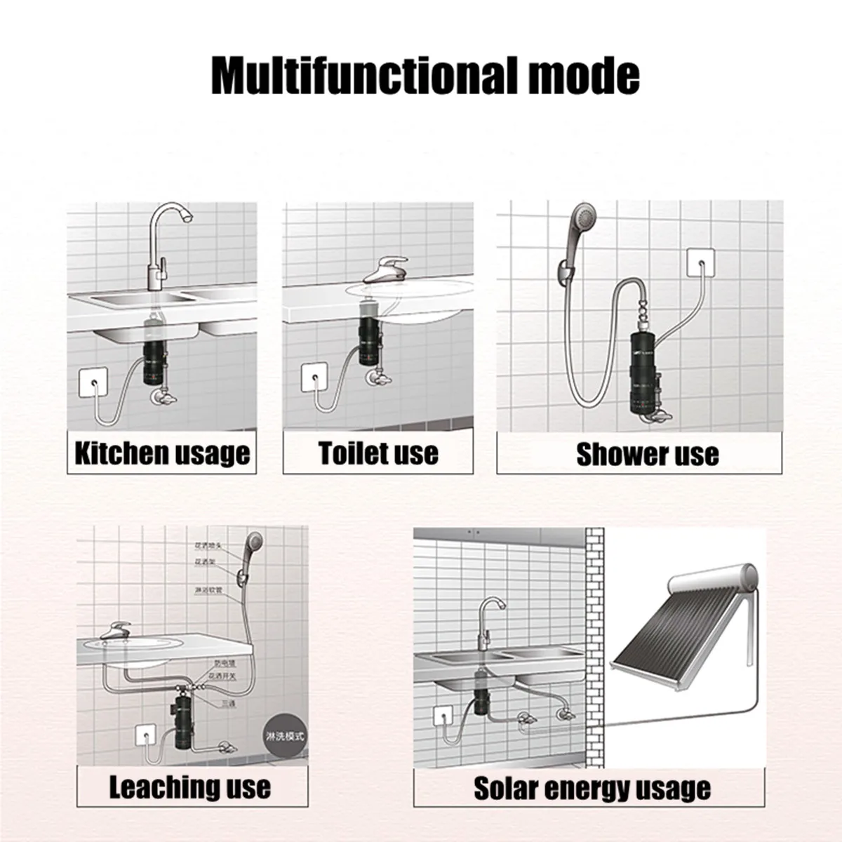 3400w Electric Faucet Water Heater Instant Heating Electric Hot