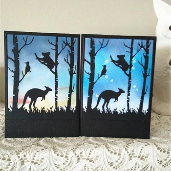 

Ufurty Kangaroo koala forest Metal Cutting Dies Stamp Stencil for DIY Scrapbooking Photo Album Embossing Decorative Craft Die