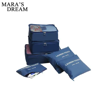

Mara's Dream 2019 New 6pcs/set Men and Women Luggage Travel Bags Packing Cubes Duffle Bag Organizer Waterproof Oxford Bag