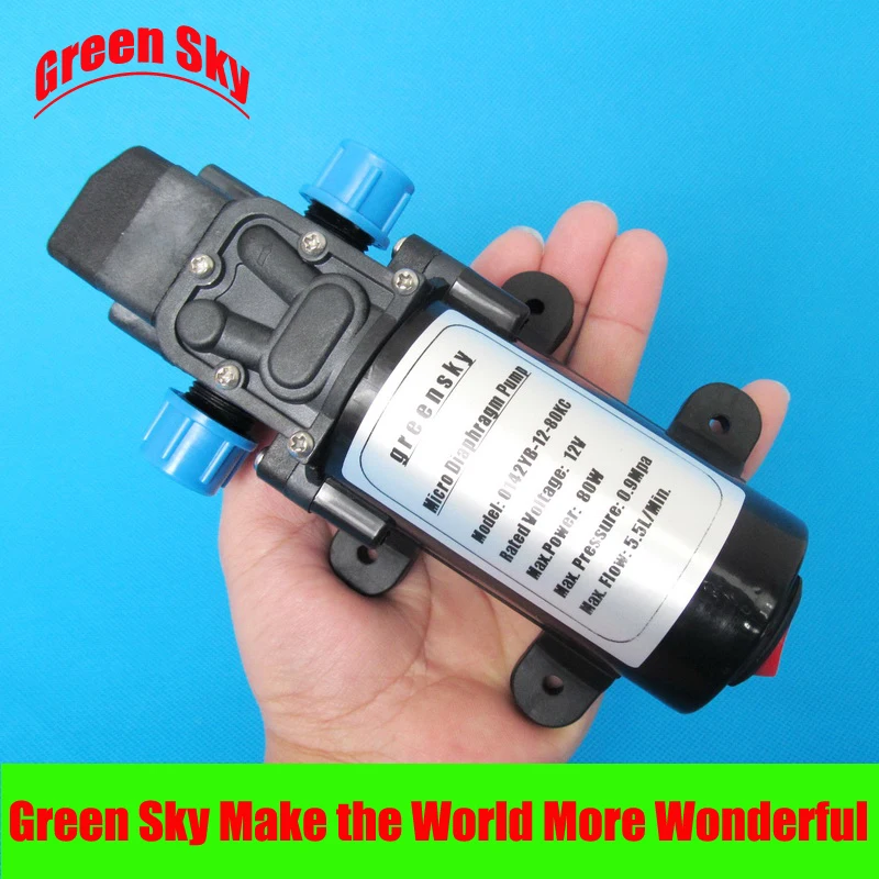 5.5l/min 80w dc 12v automatic pressure switch type with on/off button and socket small diaphragm pumps