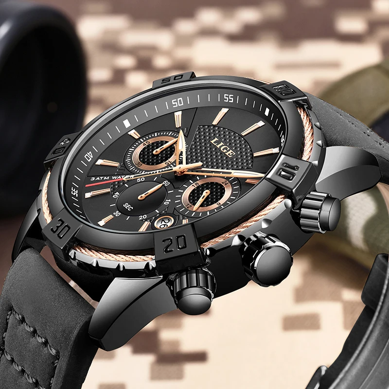 Horloges Mannen LIGE модные водонепроницаемые кварцевые часы для мужчин s часы Лидирующий бренд роскошные часы мужские повседневные кожаные спортивные часы