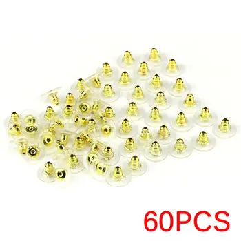 

60pcs/lot DIY Rubber Earrings Silicone Barrel Bullet Plastic Earnuts Rubber Ear Plugging Stopper Earring Back Earstud Findings