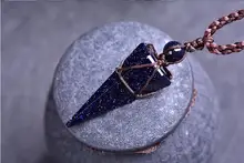 Original dream blue sand Pendant necklace, personality pendulum energy stone birthday gift for couples