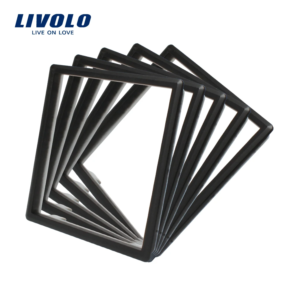 Livolo аксессуары для розеток стандарта ЕС, декоративная рамка для розеток, одна упаковка/5 шт, серебристый/белый/черный цвет