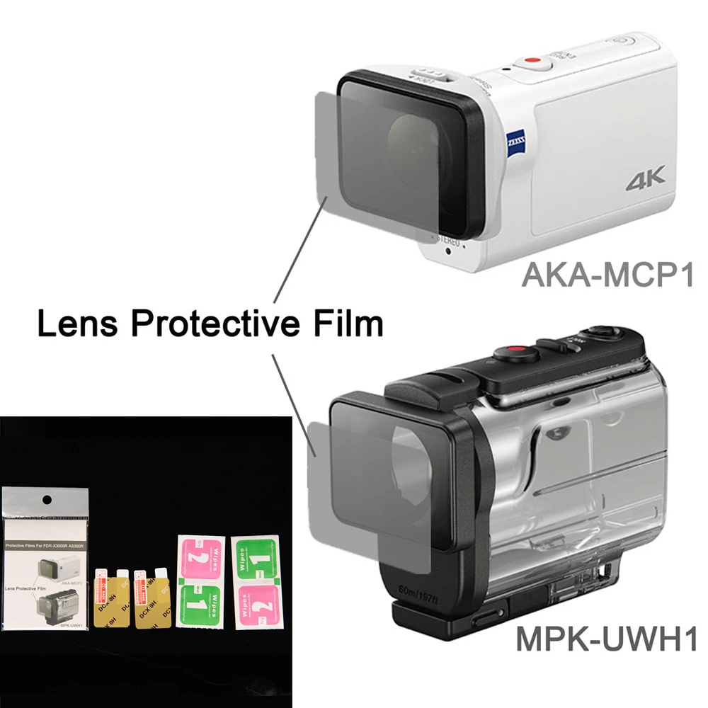 Beste Clear Lens Protector Film Voor AKA MCP1 MPK UWH1 Voor sony action cam HDR AS300r AS50v FDR X3000R ACCESSOIRES