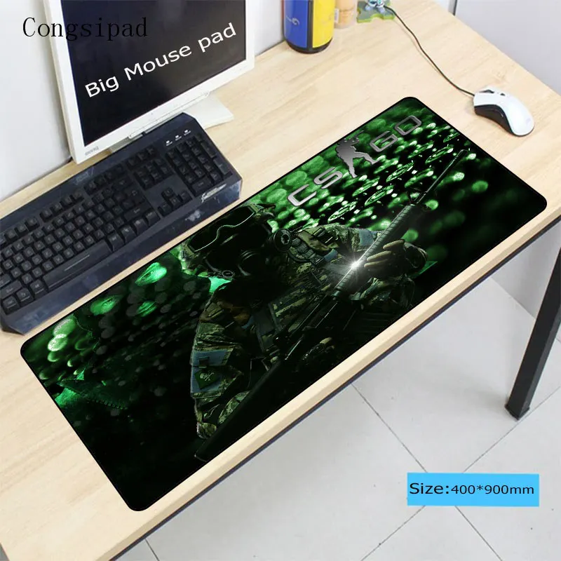 Congsipad 900*400*2MM Thicken CS GO Print Locking Edge PC Computer Gaming Mousepad Rubber Play Mat For League of Legends Dota 2