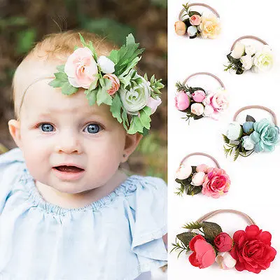 

US STOCK New cute Kids Girl Baby Toddler Infant Flower Headband Hair Band Headwear Accessories for baby girls