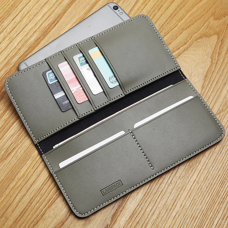 LANSPACE  leather purse handmade no lining men wallets fashion coin purses holders