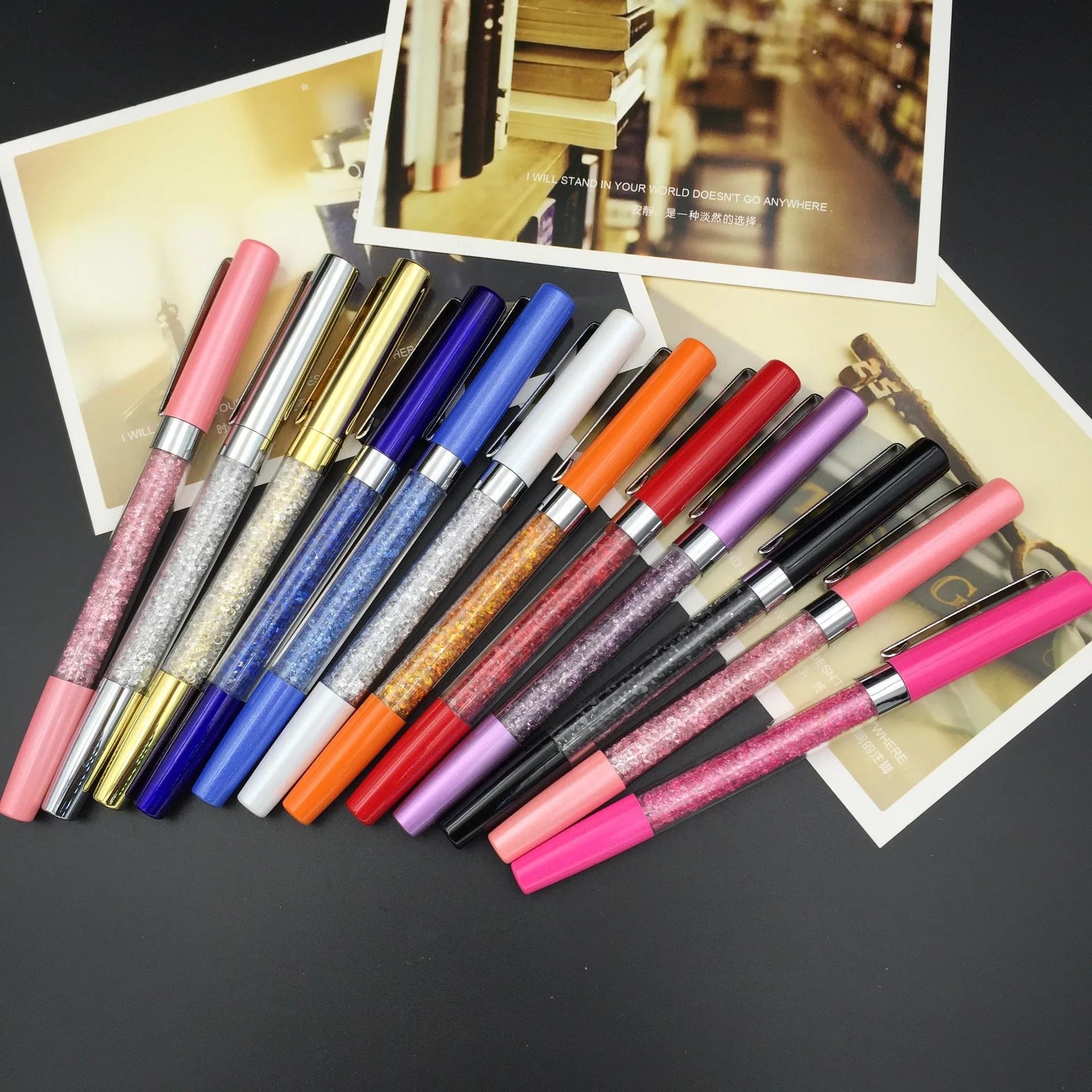 100pcs/set New Crystal Diamond Pen Metal Pen Color Can Be Customized