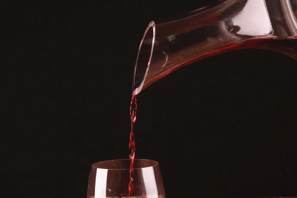 1 шт. плоское основание красного вина Графин ручной работы кристалл вино Pourer Премиум воды Carafe утолщенной стены 1700 мл JS 1101