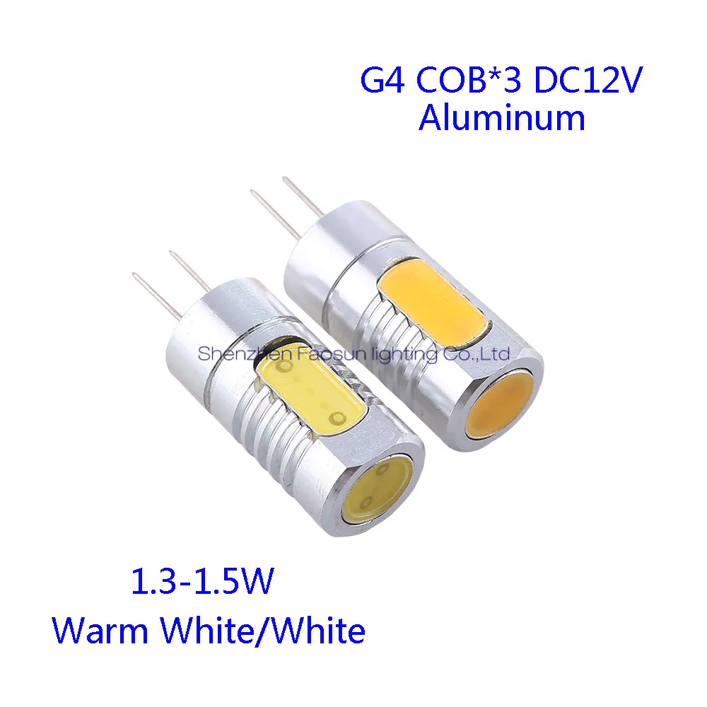G4 LED 3COB Corn Bulbs DC12V 1.3-1.5W Aluminum Droplight Tube RV Marine Boat Cabinet Crystal Chandelier car Light 2pcs/lot | Освещение