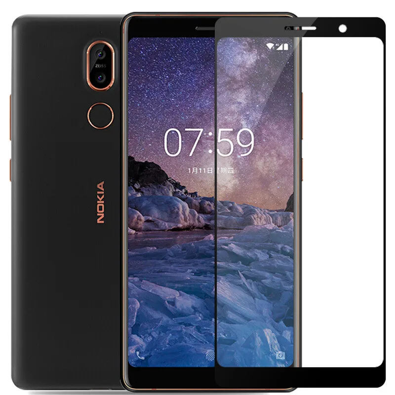 Beira Полное покрытие экрана протектор стекло для Nokia X6 Закаленное стекло-Броня