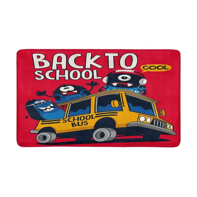 Back To School Monsters Doormat Anti Slip Entrance Mat Floor Rug