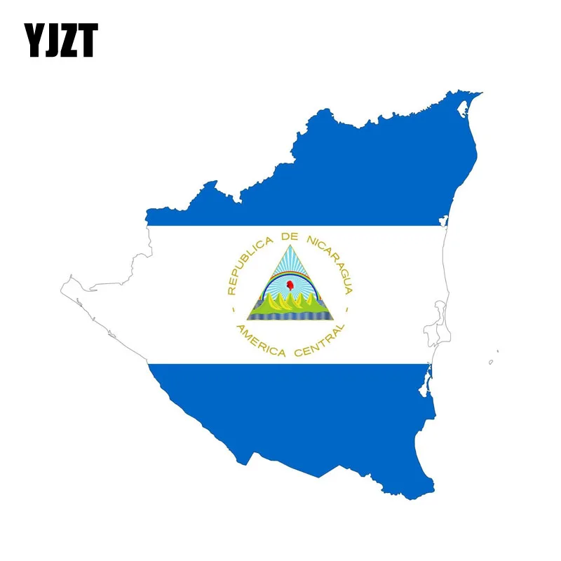 

YJZT 14.7CM*13.2CM Car Styling Nicaragua Map Funny Car Sticker PVC Decal 6-0883