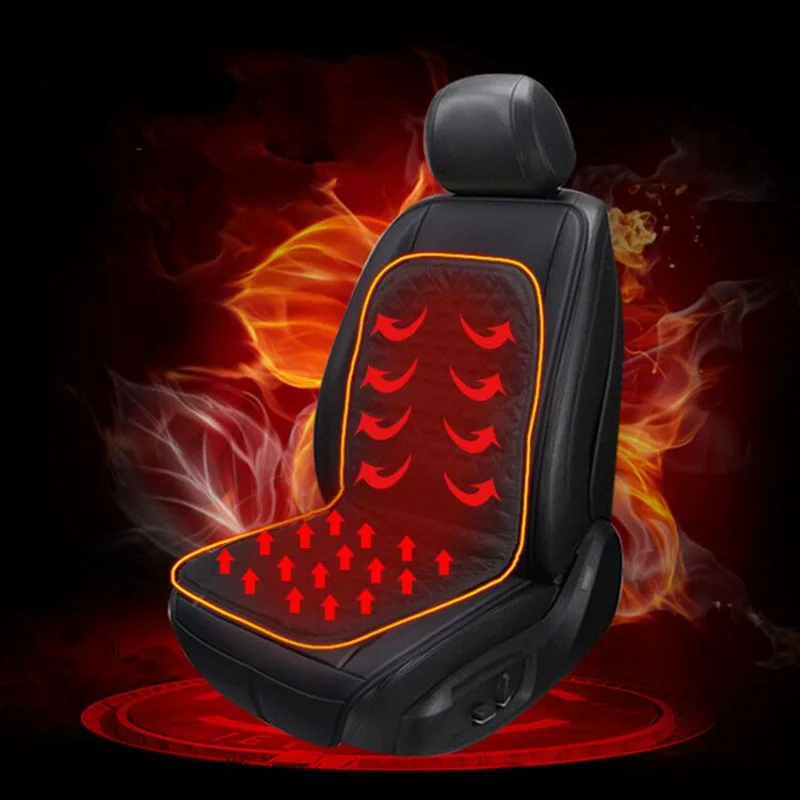 

GSPSCN New Winter Car Front/Back Electric Seat Cushion Heated Cushions Single Heating Pads Keep Warm Sponge Car Seat Cover