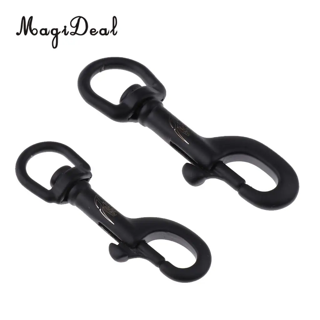 MagiDeal Durable 316 Stainless Steel Hook Swivel Eye Bolt Snap Water Tool for Scuba Diving Swimming Diver Supply 75mm/90mm Black