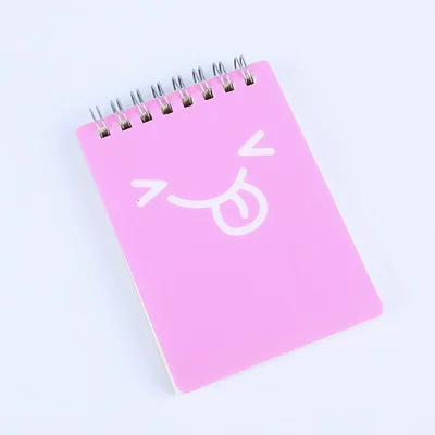 1 упаковка Горячая улыбающееся лицо карамельный цвет мягкий чехол мини блокнот дневник карманный блокнот рекламный подарок канцелярские принадлежности E0397 - Цвет: Pink