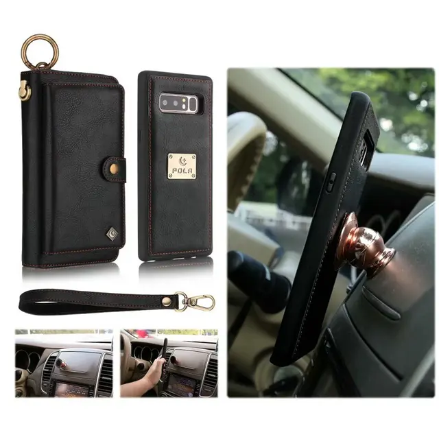 Purse Wristlet Phone case For Samsung Galaxy Note 9 8 S 10 + 10e 8 9 plus s7 edge coque Leather Funda Cover accessories Shell - Image 4