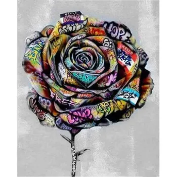 

5d diamond bead painting kits diamond painting stitch rose flower with letters wall painting embroidery art hobby decor Gift