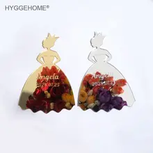 20 шт. 12 см Индивидуальные зеркальные невесты Свадебный Стол изготовленный на заказ акриловый зеркало свадебный Декор Таблица установка гостей подарки