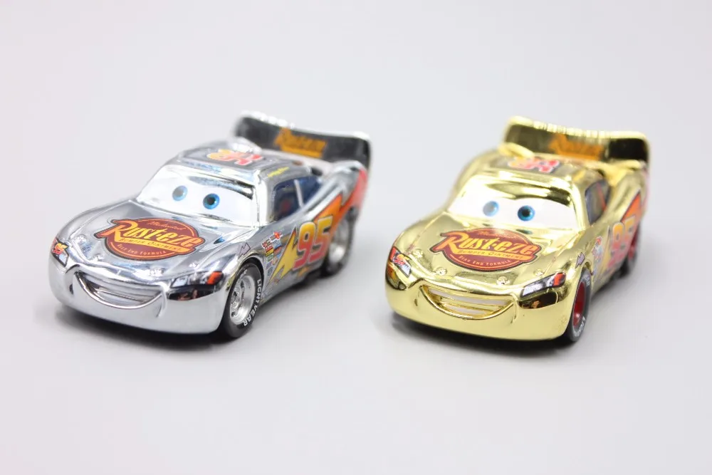 Pixar Cars 3 шт./партия Золотая Серебряная полицейская молния McQueen литая металлическая Игрушечная машина для детей подарок 1:55 свободное Новое