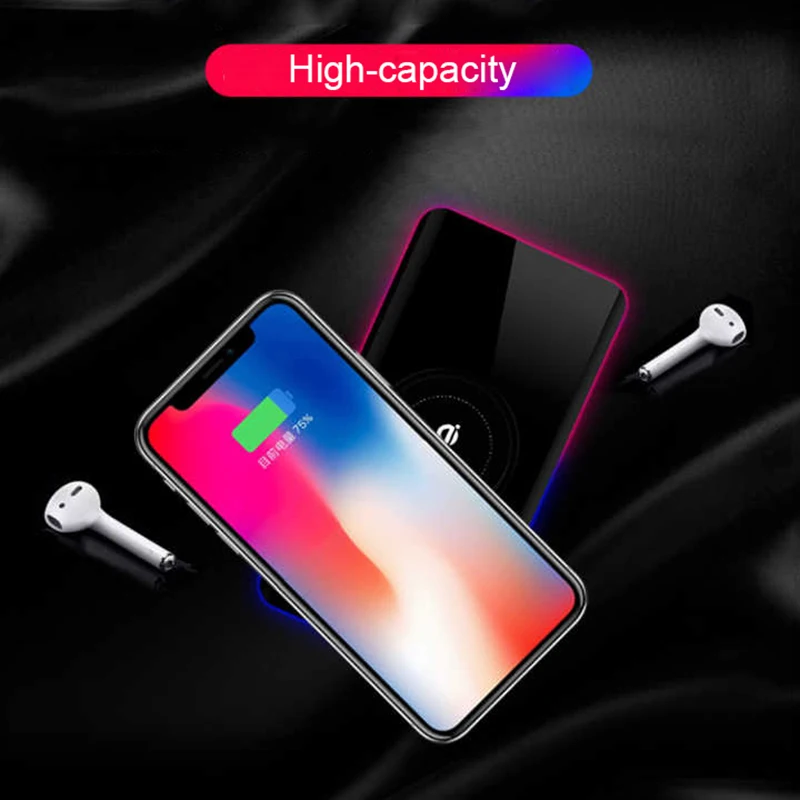 Qi Wireless Charger Power Bank 20000mAh For iPhone X 8 Plus Samsung Note 8 S9 S8 Plus Poverbank USB Mobile Phone Battery Charger Qi Wireless Charger Power Bank 20000mAh For iPhone X 8 Plus Samsung Note 8 S9 S8 Plus Poverbank USB Mobile Phone Battery Charger