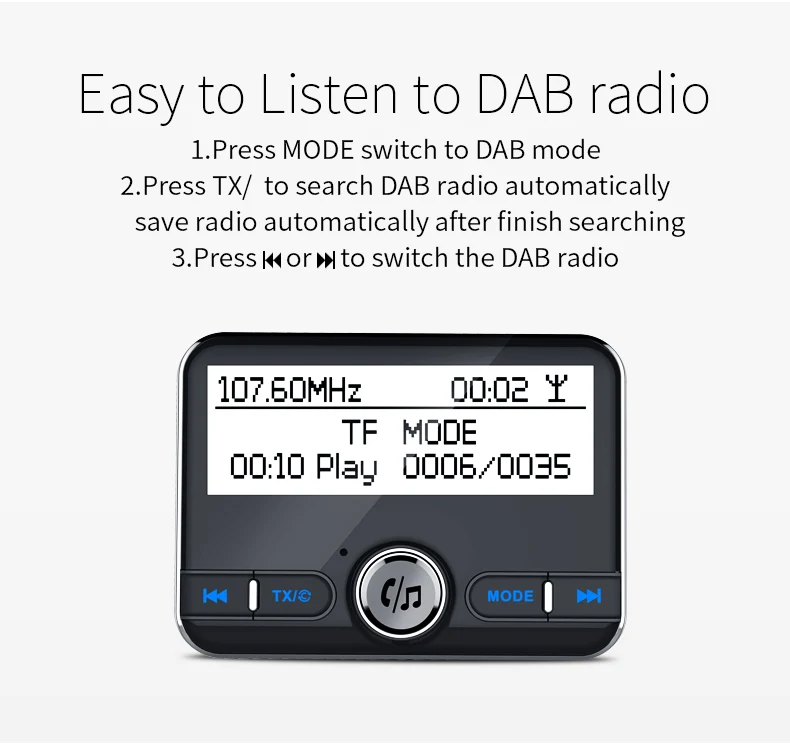 Fdoman многофункциональный автомобильный DAB цифровой радио адаптер Авто Стерео Bluetooth handsfree автомобильный комплект MP3 плеер fm-передатчик