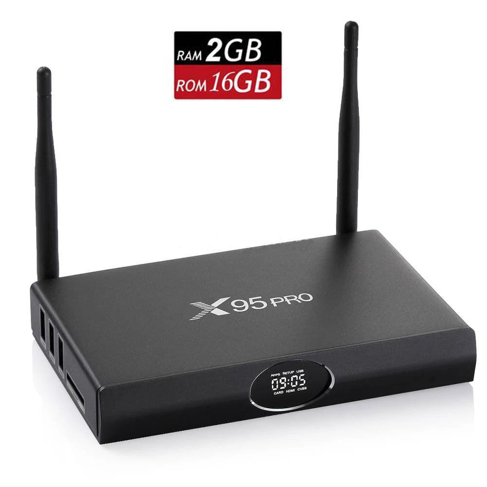 2G 16G X95 PRO Android 6,0 H.265 4K* 2K UHD Smart PC tv BOX четырехъядерный Bluetooth 4,0 wifi IP tv полностью загруженный приемник