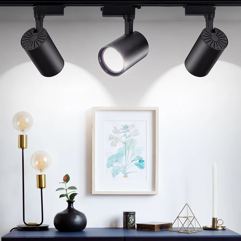COB Led أضواء المسارات السكك الحديدية مصباح 220 V أضواء المسارات جي الأضواء الألومنيوم بقعة السكك الحديدية الأضواء 12 W 20 W 30 W الملابس متجر صالات ال...