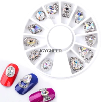 

ICYCHEER Nail Art Big Size Alloy Rhinestone Charm 3D Decoration Pearl Jewelry Acrylic Glitter Gem Studs Nail Tips DIY Tool