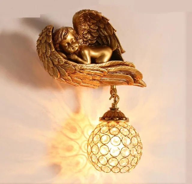 Modern LED Angel Wall Lamp K9 Crystal E27 Lighting New ...