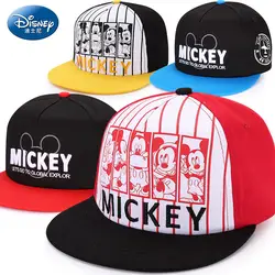 Disney детская шапка Микки Маус cap Мода Мультфильм дети шляпа верхняя одежда хлопок Регулируемая Воздухопроницаемый козырек Солнцезащитная