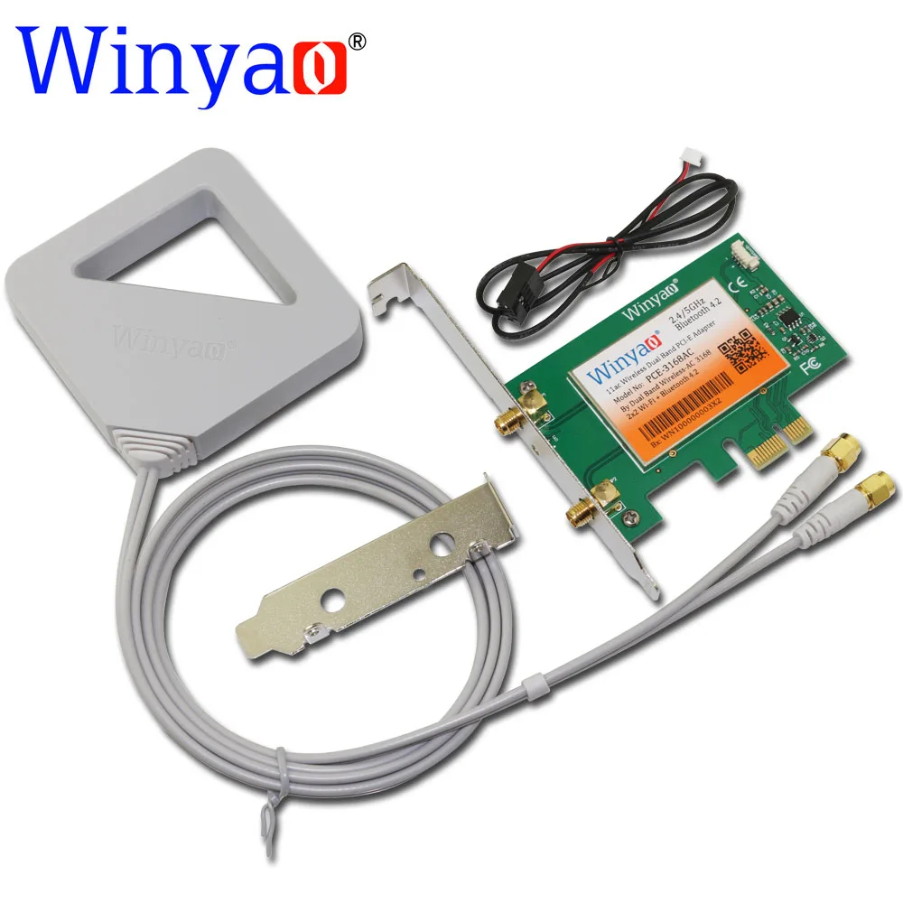 Winyao PCE-3168AC двухдиапазонный PCI-Express Настольный WiFi карта 3168NGW 433 Мбит/с беспроводной