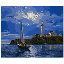 YIKEE декоративный холст масло ЖИВОПИСЬ по номерам, живописи по номерам diy морской пейзаж