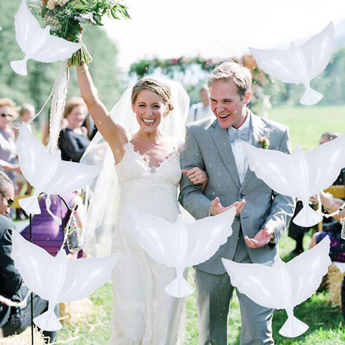 

Hot Sale 1Pcs/Lot Helium Wedding Balloons Flying White Dove Balloon For Wedding Parties Decoration