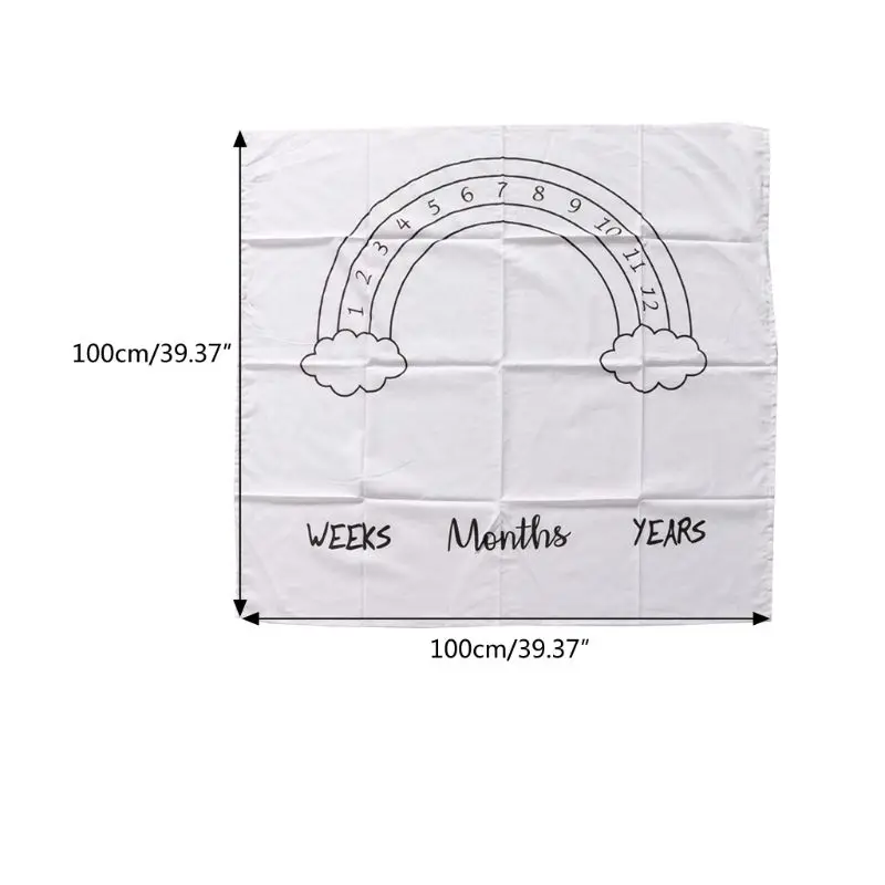 Одеяло-Ростомер реквизит для фотосъемки фон ткань ежемесячный рост съемки постельные принадлежности с фотопечатью обертывание пеленать 100x100 см новорожденный обертывание