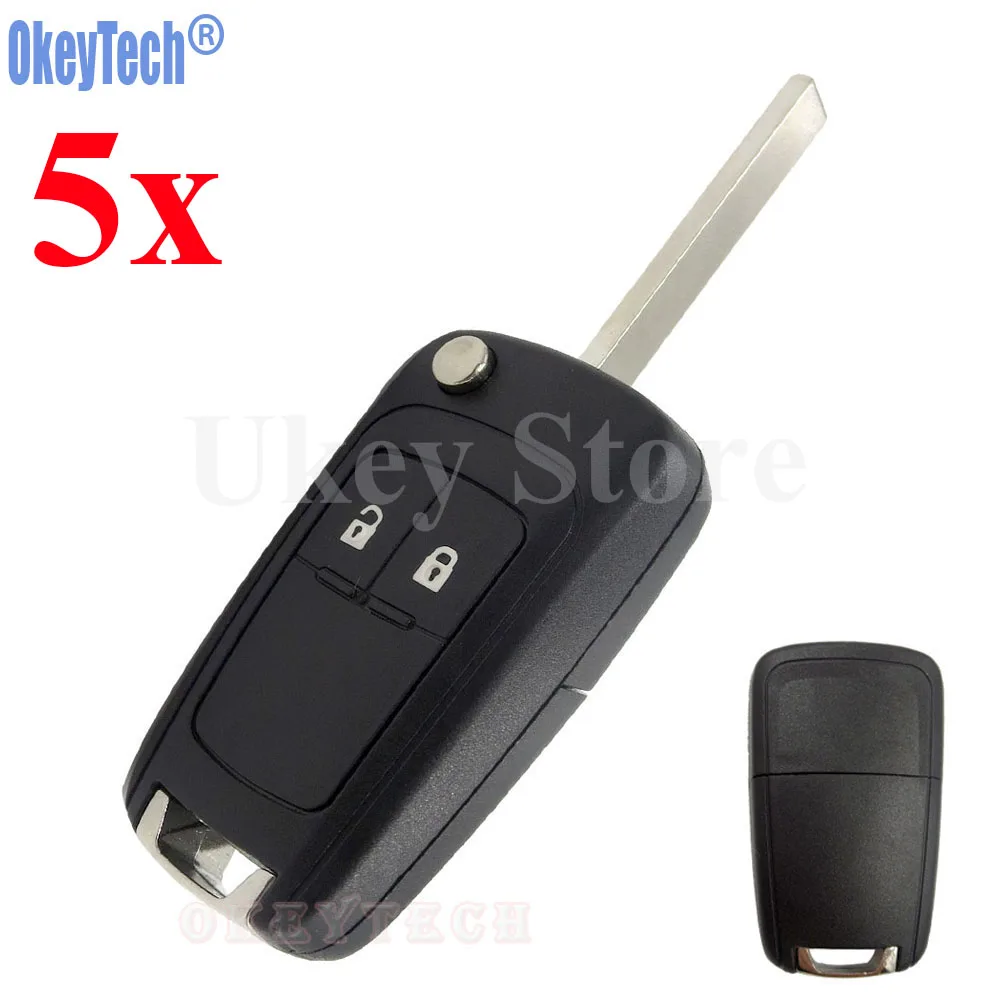 

OkeyTech 2 3 4 5 Button HU100 Blade Remote Car Key Shell Folding Folding Switchblade for VAUXHALL Opel Insignia Astra J Zafira
