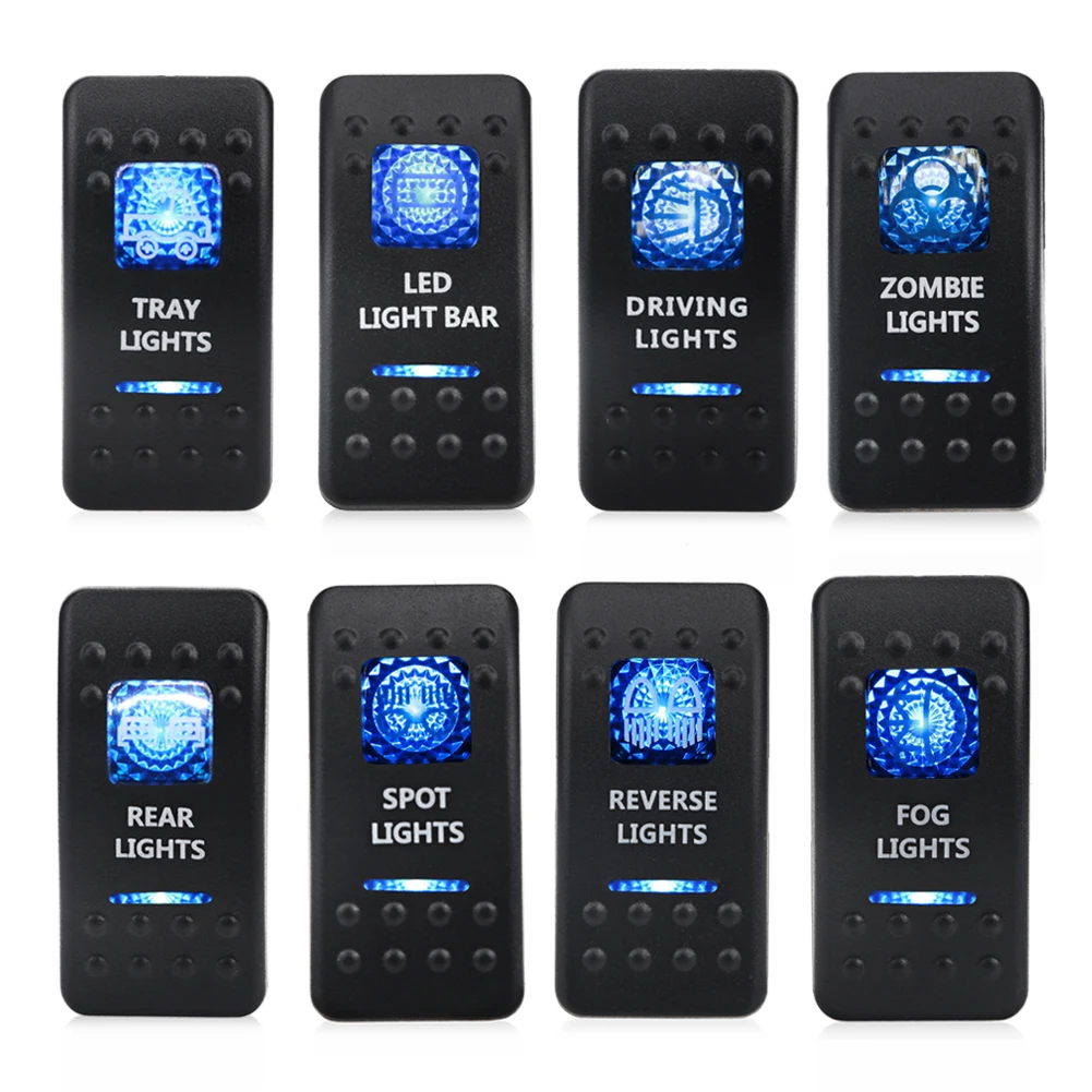 

5pin Waterproof led light car switch Boat Truck Reverse Rear Light 12v led rocker toggle switch auto