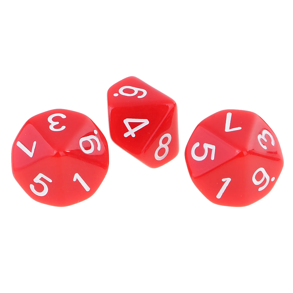 Perfeclan 10pcs 10 Sided Dice D10 Polyhedral Dice for Dungeons and Dragons Games 10 Sided Dice for Entertainment