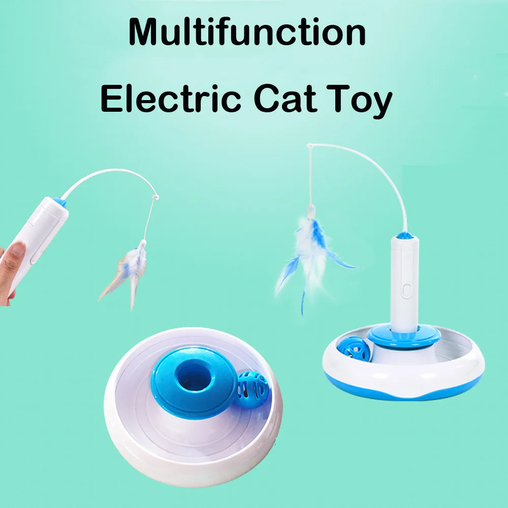 New Electric Cat Toys Interactive Toys With Feather Automatic Rotation