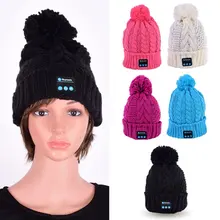 Для женщин теплая шапка беспроводные, с функцией Bluetooth Кепки наушники с микрофоном T55