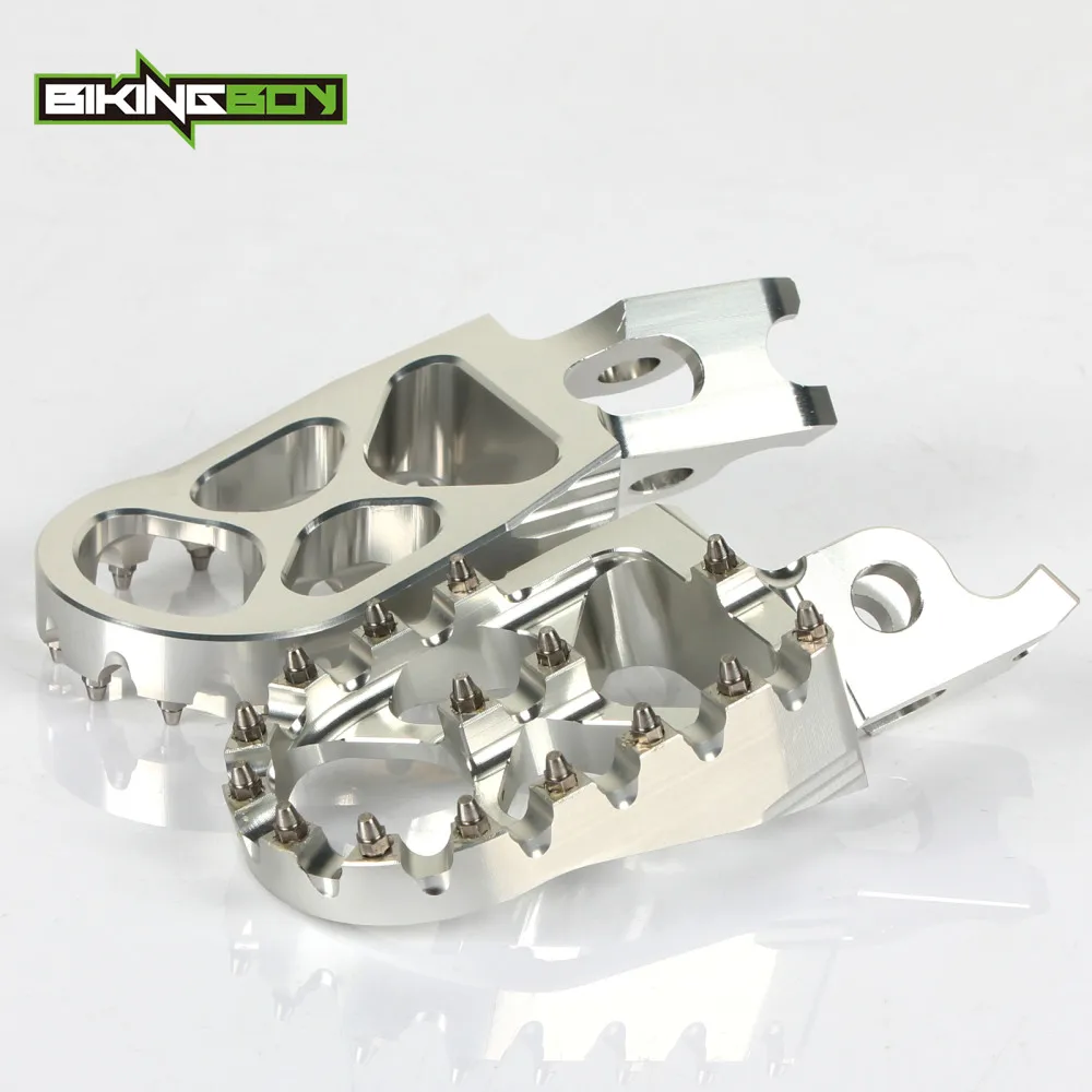 BIKINGBOY MX подножки педали для Kawasaki KX250F 06-18 KX450F 2007- KXF 250 KX-F 450 17 16 15 14 13 12 11 10 - Цвет: Sliver