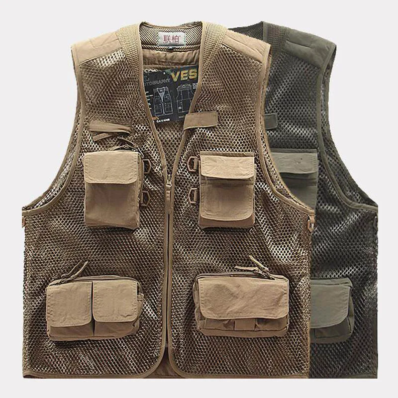

Summer Quick-Dry Mesh Fishing Vest Multi-Pocket Photography Angler Waistcoat Customizable Multifuctional Vest chaleco de pesca