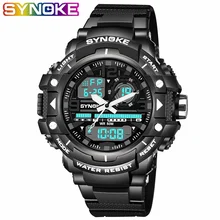 SYNOKE спортивные часы с хронографом, мужские силиконовые цифровые часы с обратным отсчетом, светодиодный, военные мужские наручные часы, часы saat reloj deportivo