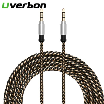 

1.5m Braided Jack Audio Cable 3.5mm to 3.5mm Aux Cable Male to Male Gold Plug Car Aux Cord for iphone Samsung Huawei for speaker